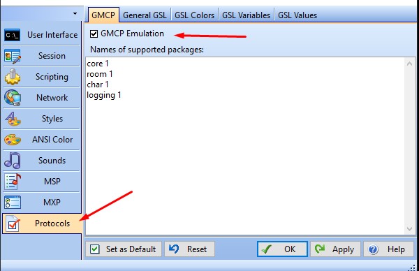 How to enable GMCP